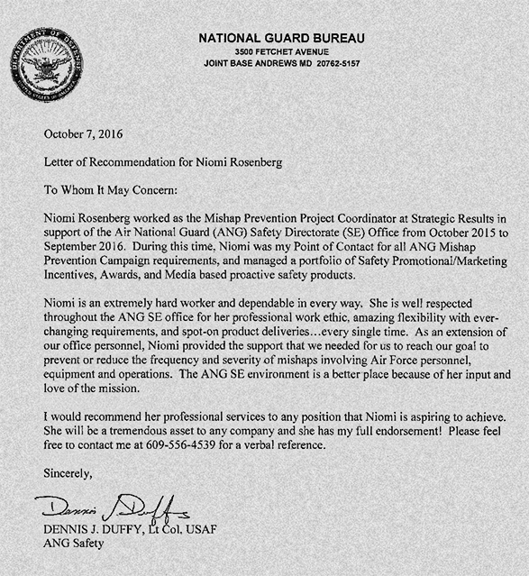 Letter from Air National Guard